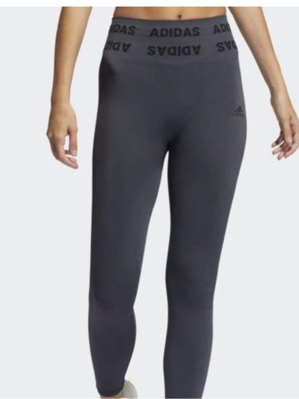 adidas Aeroknit 7/8 High Rise Gray Training Pants Leggings Women's Size Large